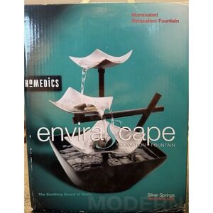 NIB HoMedics Silver Springs Envira Scape Illuminated Zen Relaxation Fountain 747